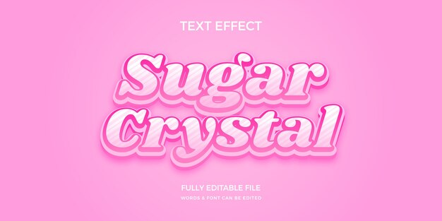 Efecto de texto de color pastel de caramelo con gradiente