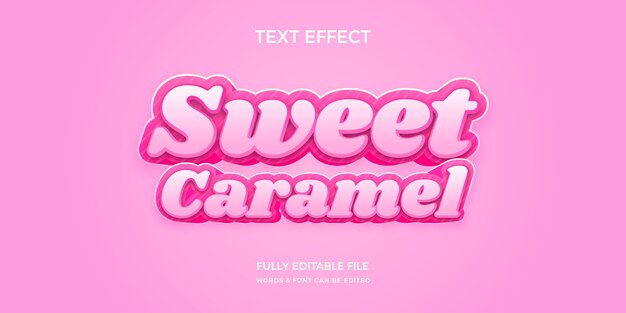 Efecto de texto de color pastel de caramelo con gradiente