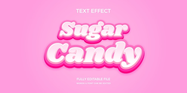 Efecto de texto de color pastel de caramelo con gradiente