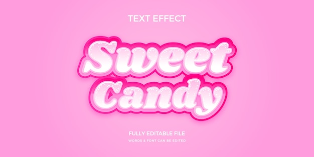 Efecto de texto de color pastel de caramelo con gradiente
