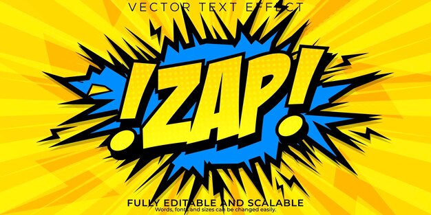 Efecto de texto de cómic, dibujos animados editables y estilo de texto de arte pop.