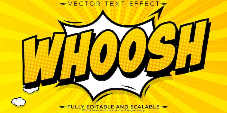 Vector gratuito efecto de texto cómic editable estilo de dibujo animado y texto animado editable
