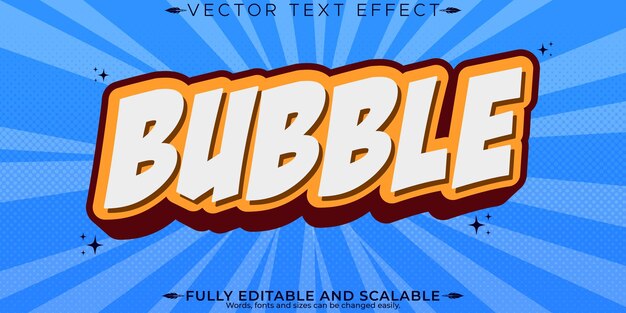 Efecto de texto de cómic estilo de dibujo animado y boom editable