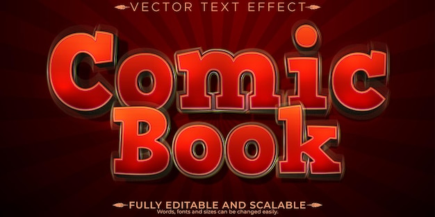 Efecto de texto de cómic estilo de dibujo animado y texto para niños editable
