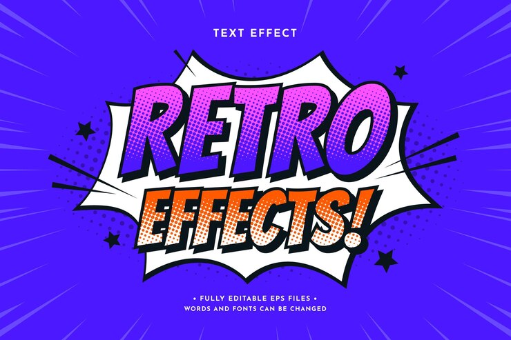 Vector gratuito efecto de texto cómico retro