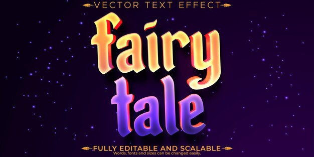 Efecto de texto de cuento de hadas editable estilo de fuente encantador y de fantasía personalizable
