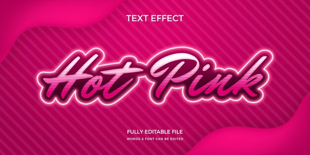 Efecto de texto degradado hiper rosa