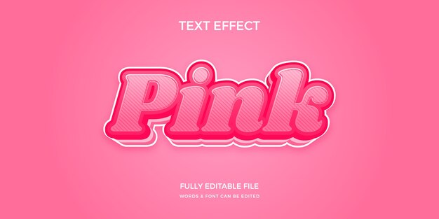 Efecto de texto degradado rosa fuerte