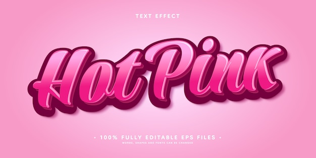 Efecto de texto degradado rosa fuerte