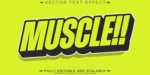 Efecto de texto deportivo editable estilo elegante y estilo de texto de gimnasio