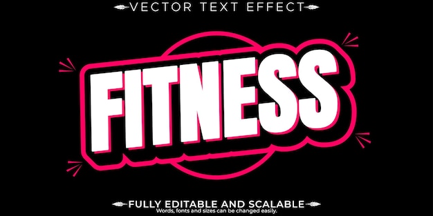 Efecto de texto deportivo editable estilo elegante y estilo de texto de gimnasio