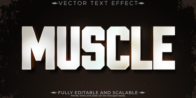 Efecto de texto deportivo editable con estilo y estilo de texto de gimnasio.