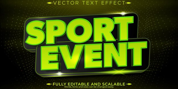 Efecto de texto deportivo editable con estilo y estilo de texto de gimnasio.