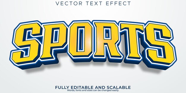 Efecto de texto deportivo estilo de texto de baloncesto y fútbol editable