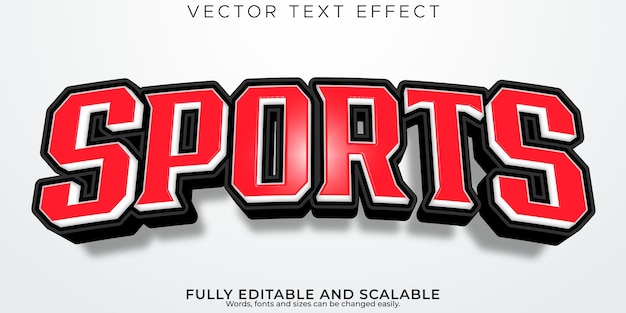 Vector gratuito efecto de texto deportivo estilo de texto de baloncesto y fútbol editable