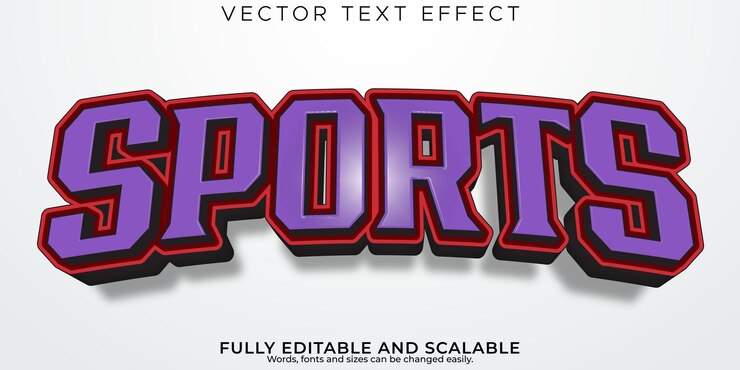 Vector gratuito efecto de texto deportivo estilo de texto de baloncesto y fútbol editable