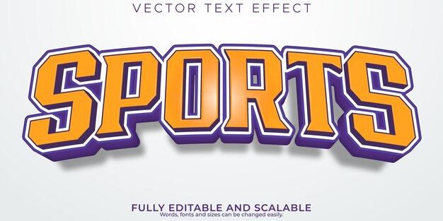 Efecto de texto deportivo estilo de texto de baloncesto y fútbol editable