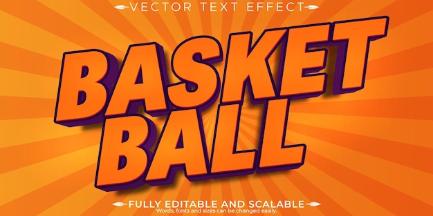 Efecto de texto deportivo estilo de texto de baloncesto y fútbol editable