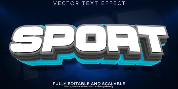 Efecto de texto deportivo jugador editable y estilo de texto de juego