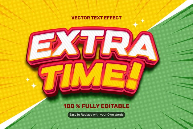 Efecto de texto deportivo de tiempo extra