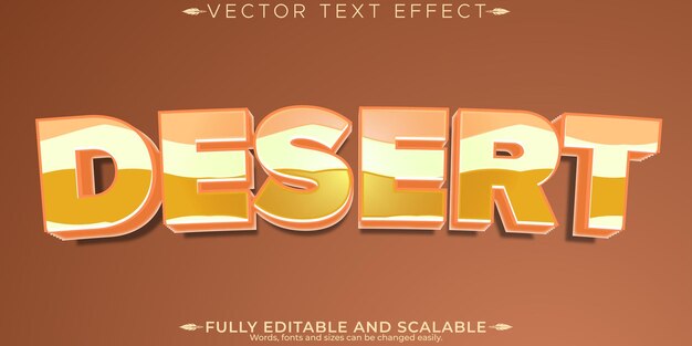 Efecto de texto del desierto editable Egipto y arena estilo de fuente personalizable