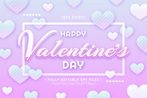 Vector gratuito efecto de texto del día de san valentín