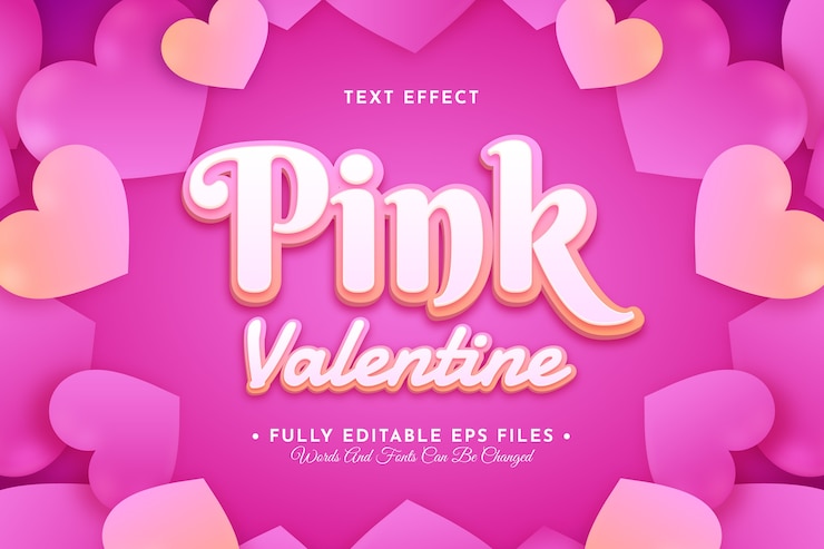 Vector gratuito efecto de texto del día de san valentín