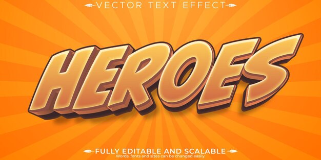 Efecto de texto de dibujos animados estilo de texto de cómics y niños editables