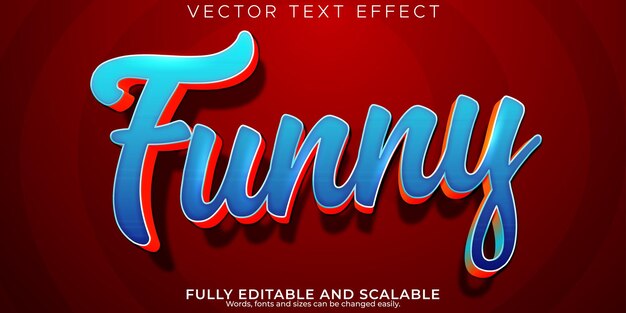 Efecto de texto de dibujos animados estilo de texto infantil y cómic editable