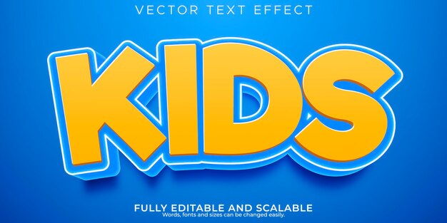 Efecto de texto de dibujos animados Kdis estilo de texto cómico y divertido editable