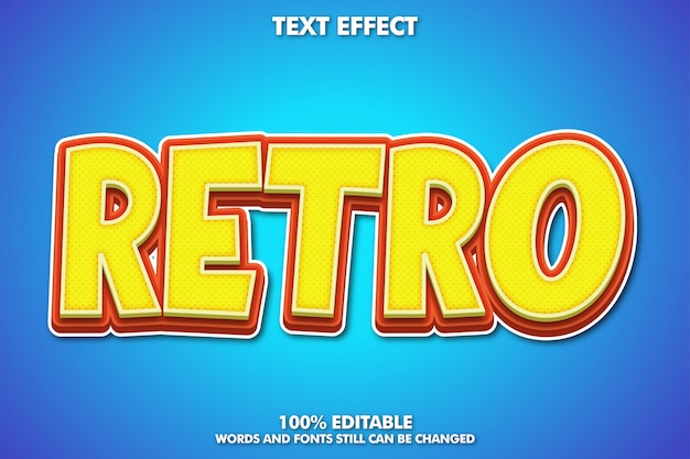 Efecto de texto de dibujos animados retro