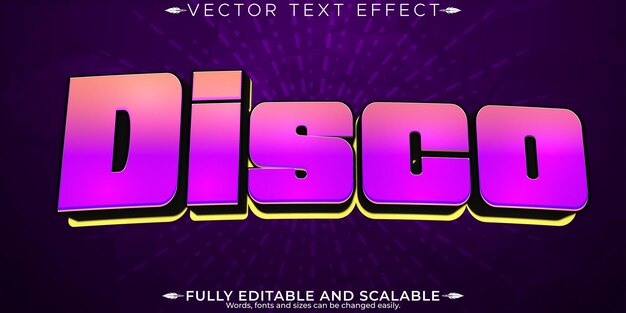 Efecto de texto disco editable estilo de fuente personalizable groovy y funky