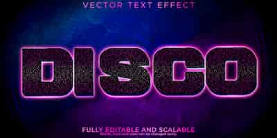 Vector gratuito efecto de texto disco música editable y estilo de texto de fiesta
