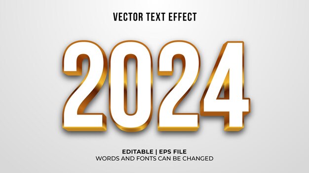 Efecto de texto dorado 2024