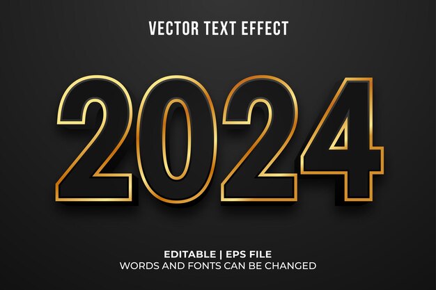 Efecto de texto dorado 2024