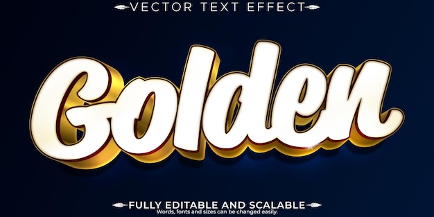 Vector gratuito efecto de texto dorado editable estilo de texto elegante y rico