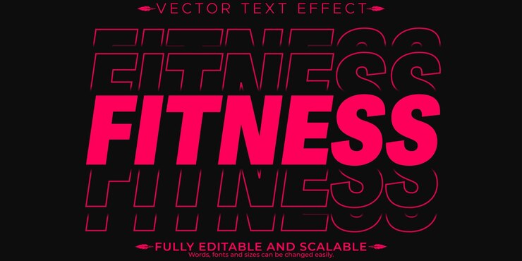 Vector gratuito efecto de texto duro editable con estilo y estilo de texto de gimnasio.