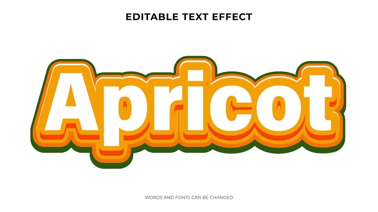 Vector gratuito efecto de texto editable albaricoque
