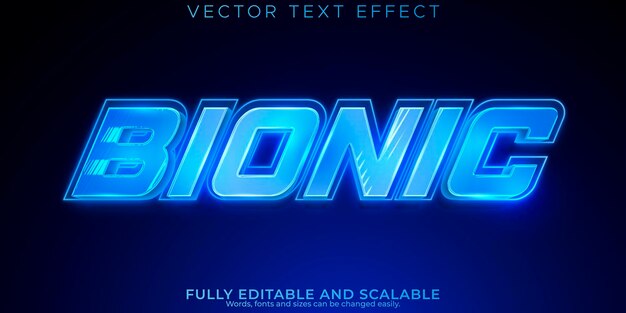 Efecto de texto editable biónico estilo de texto de robot metálico