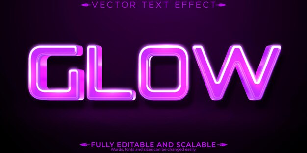 Efecto de texto editable brillante y brillante estilo de texto editable