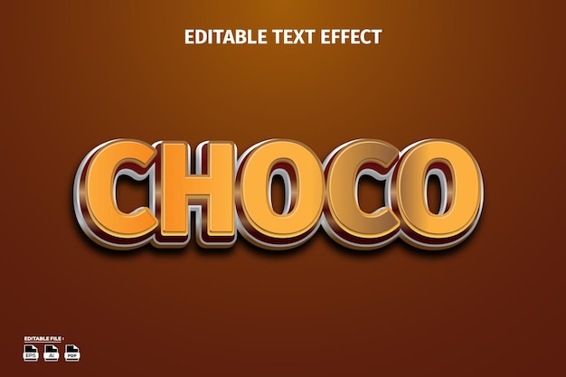efecto de texto editable choco
