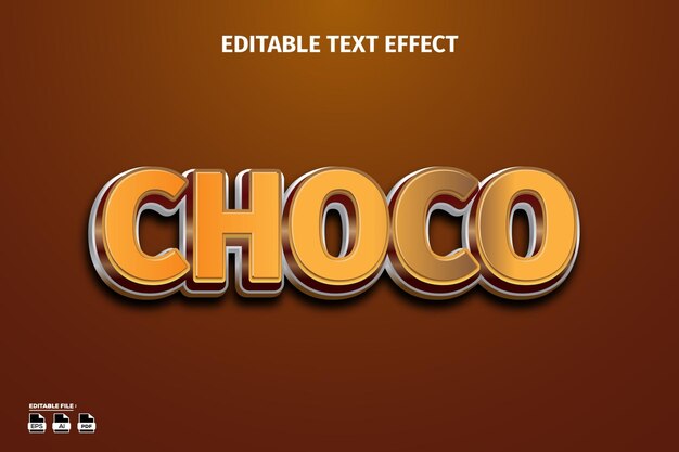 efecto de texto editable choco