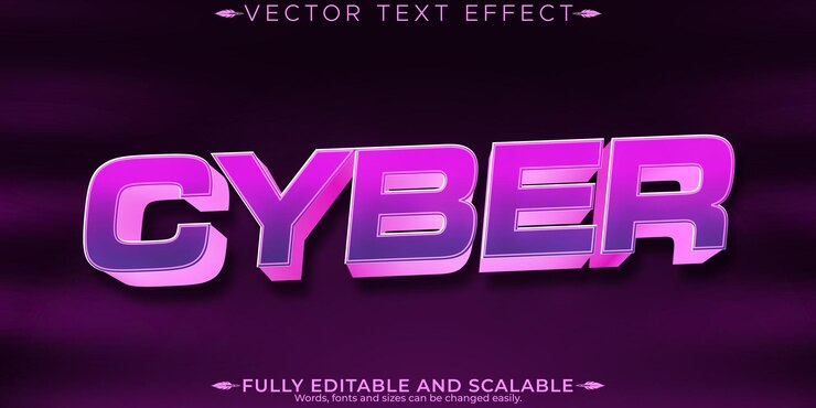 Vector gratuito efecto de texto editable cibernético juego editable y estilo de texto digital