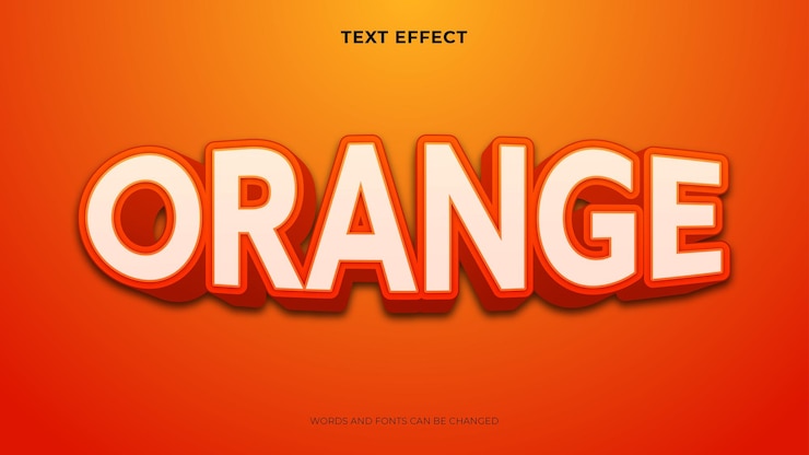 Vector gratuito efecto de texto editable en color naranja