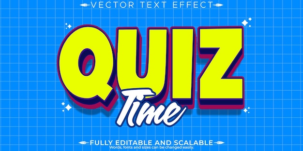 Efecto de texto editable para cuestionarios, póster editable y estilo de texto educativo