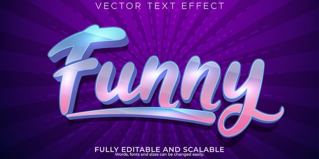 Vector gratuito efecto de texto editable divertidos dibujos animados en 3d y estilo de fuente cómica