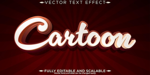Efecto de texto editable espectáculo de cómics de dibujos animados en 3D y estilo de fuente divertido