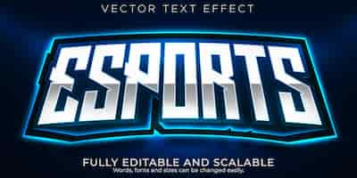 Vector gratuito efecto de texto editable de esport gamer, estilo de texto rgb y neón