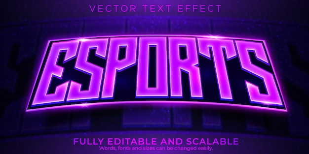 Vector gratuito efecto de texto editable esport, juego 3d y estilo de fuente de juego