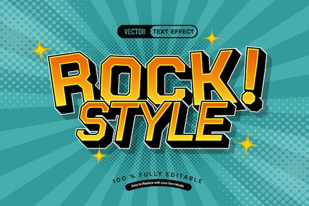 Efecto de texto editable en estilo rock 3D